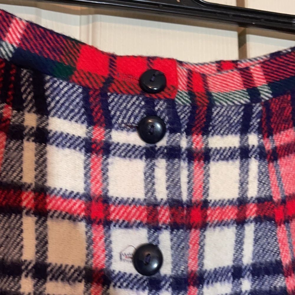 Vintage 1960s or 1970s Handmade Plaid Wool Maxi Skirt Tiny Waist - Picture 8 of 14